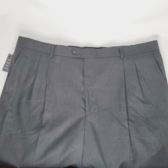 Stafford Classic Fit Pleated Travel Trousers (Dark Grey) - Picture 6 of 10